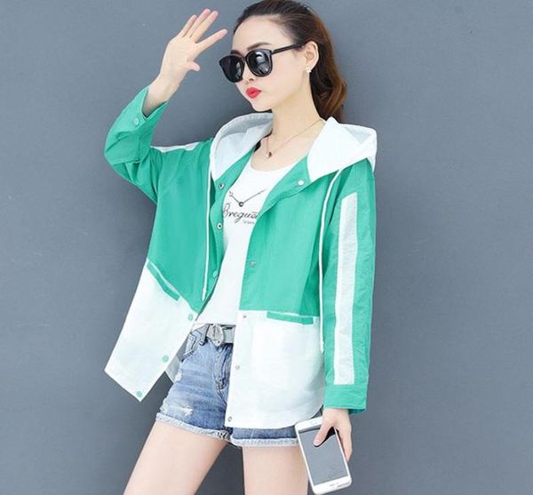 

summer short sun protection clothes women039s coat loose outdoor uv sunscreen shirt casual breathable thin windbreakers coats t9666270, Tan;black