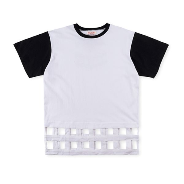 

summer new style t shirt loose letter print casual short tee, White;black