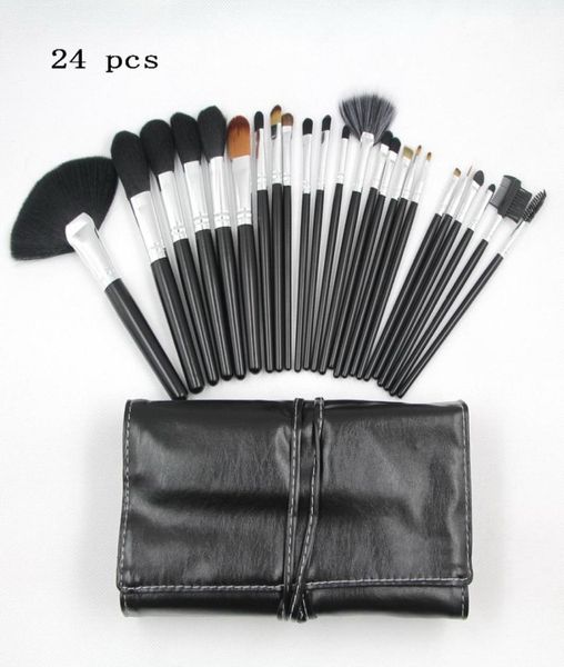 

24 piece makeup brush sets goat hair leather pouch beauty tool coloris professional cosmetics make up brushes kit7953767