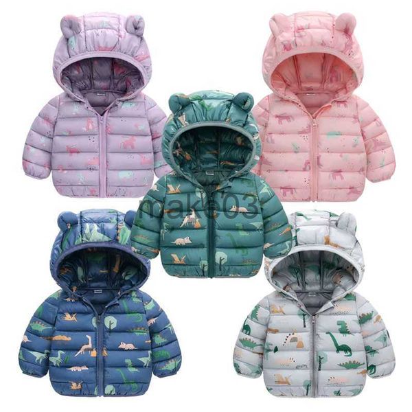 

down coat 2023 baby girls jackets for kids cartoon bear zipper coats autumn boys warm hooded down jackets children christmas outerwear j2308, Blue;gray