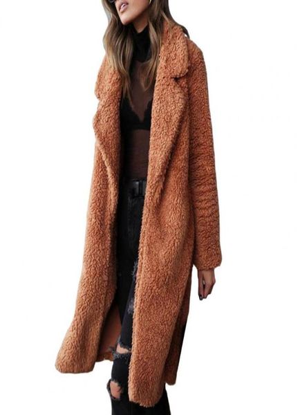 

women039s trench coats women oversize coat solid color singlebreasted autumn winter warm thick buttons long overcoat for offic9896686, Tan;black