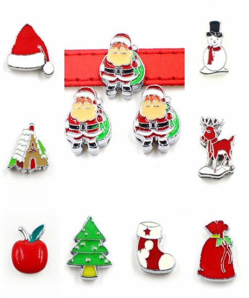 

10pcs 8mm christmas snowflake snowman slide sharms wristband charms fit 8mm pet collar wristband bracelet jewelry making3433119, Bronze;silver