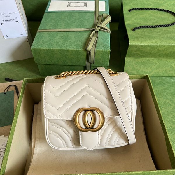 

1:1 quality designer shoulder bags luxury crossbody bags genuine leather lady chain bags 739682 18cm with box mg010