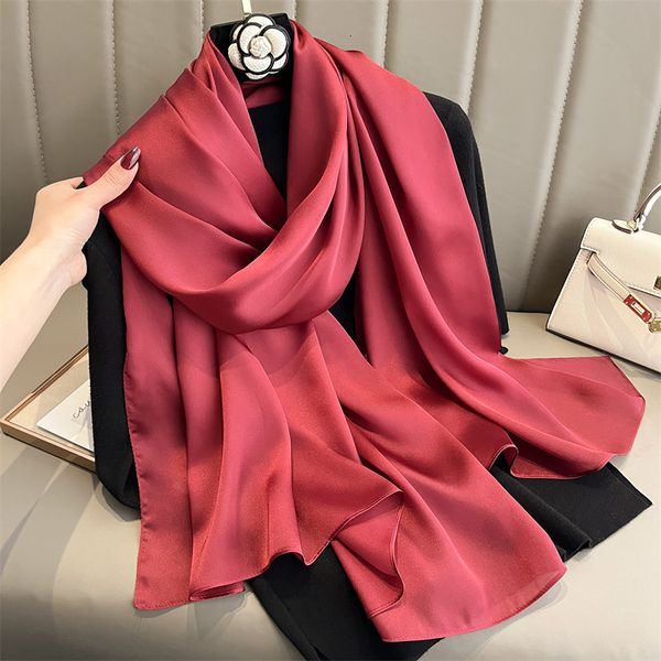 

scarves 18090cm brand summer women scarf fashion quality soft silk female shawls foulard beach coverups wraps bandana 230823, Blue;gray