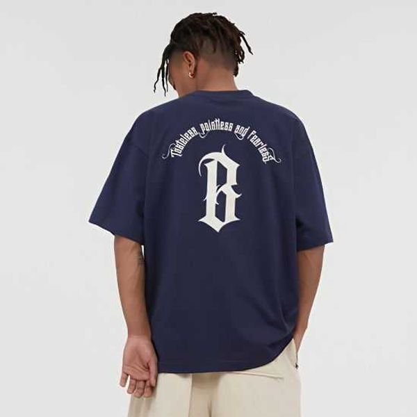 

new basic font short sleeve american high street fashion brand arc offset printing t-shirt couple i30o, White;black