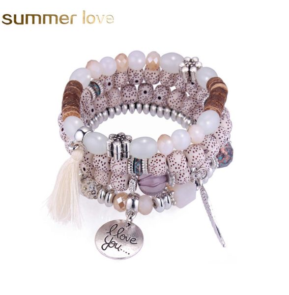 

crystal bead bracelets vintage bracelet female jewelry tassel natural stone charms wristband whole jewelry gift for women girl3687687, Black