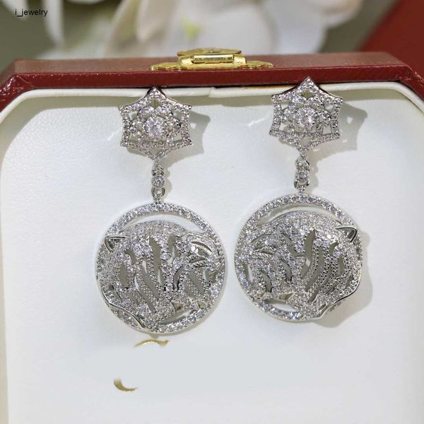 

designer earrings for women charm jewelry diamond animal head pendant earrings including box gift choice, Golden