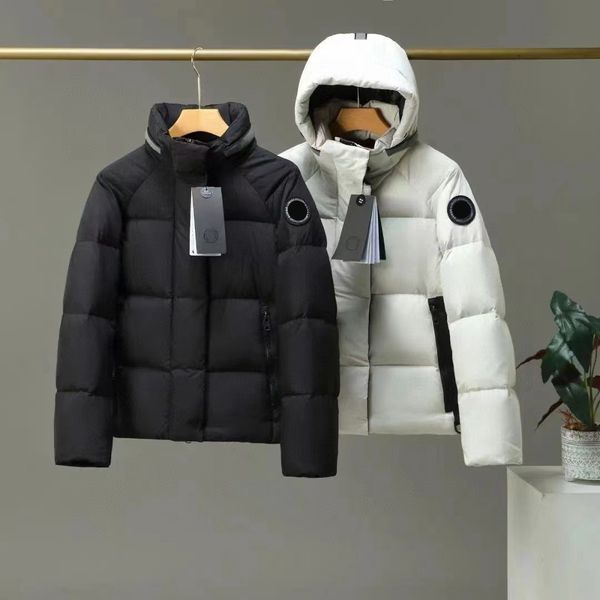 

mens puffer jacket latest style winter parkas down coat hooded woman designer jackets zipper pocket windbreaker duck down thick warm parka c, Black