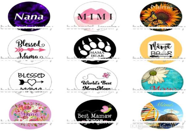 

mixed nana mimi mama meme glass snap button diy jewelry accessories fashion style charm jewelry3378661, Bronze;silver