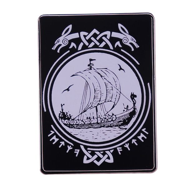 

viking black brooch cute anime movies games hard enamel pins collect cartoon brooch backpack hat bag collar lapel badges, Blue