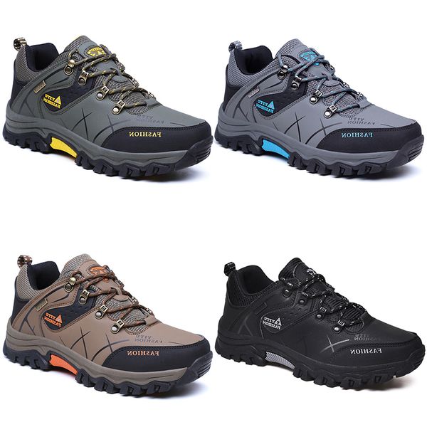 

low-hiking shoes leather men woman black brown gray kaqi green trainers outdoor warm sports sneakers color 4