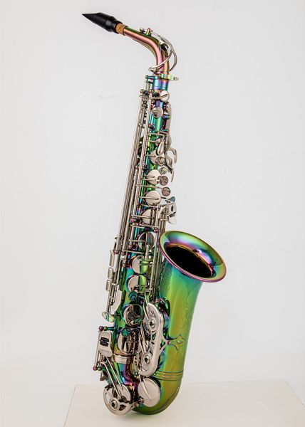 

high alto eb tune saxophone new arrival brass dazzling colour lacquer music instrument e-flat sax with case accessories