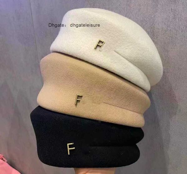 

women designer beret letter fashion cashmere wool hat beret cap lady outdoor travel warm winter solid color vacation 3 colors bonnet caps, Blue;gray