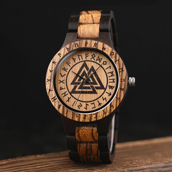 

wristwatches bobo bird viking men's watches vintage wooden watch for men with gift box welcome drop personalized 230822, Slivery;brown