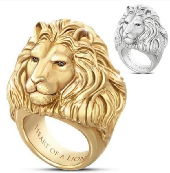 

domineering lion head ring jewelry accessories whole jewelry men rings halloween rings for men cool stuff chunky rings g6931191, Silver