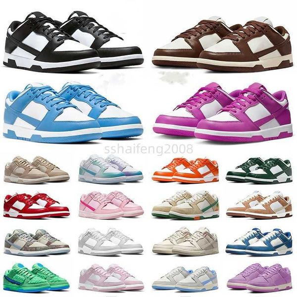 

designer casual shoes men women triple pink panda brown orange blue green purple grey red active fuchsia rose whisper low skateboard sneaker, Black