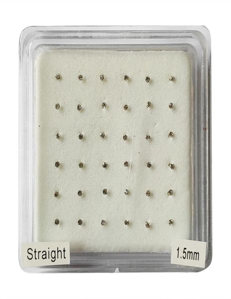 

925 sterling silver 15 mm clear crystal nose stud straight nose pin fashion women nariz piercing jewelry 36pcspack4042792