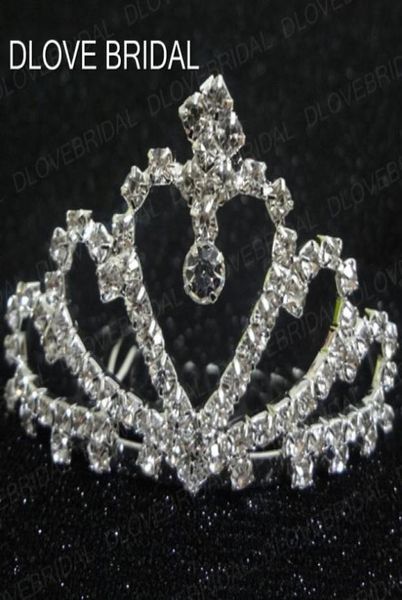 

real po crystal wedding crown tiara hair combs sliver plated bridal hair accessories women event party headpieces in stock 7671090, Silver