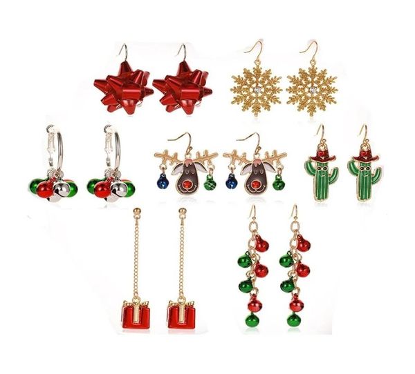 

christmas gift tassel earrings party favor cartoon snowflake elk pendant earrings fashion jewelry accessories8932773, Silver