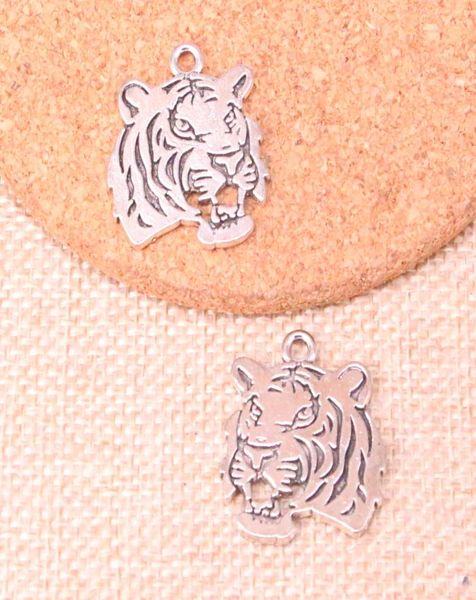 

27pcs charms roaring tiger head 2724mm antique making pendant fitvintage tibetan silverdiy handmade jewelry1195260, Bronze;silver