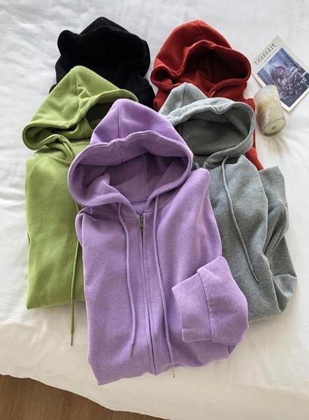

women039s hoodies women spring autumn thin zipper cardigan sweatshirts fashion purple loose allmatched hooded outerwear female2918123, Black