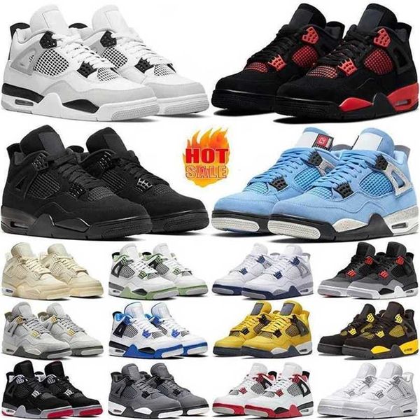 

4 jumpman 4s basketball shoes for men women og red thunder pine green military black cat white oreo sail seafoam university blue bred mens w