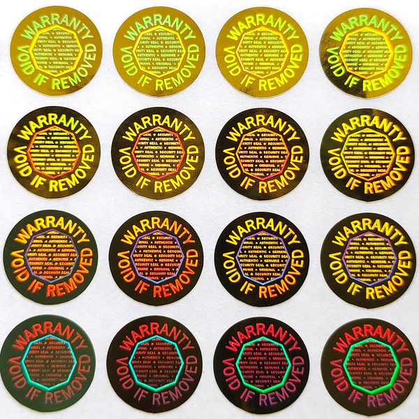 

Gold Color Hologram Vinyl Label Sticker Continuous Serial Numbers Security Seal Octagon Inside AUTHENTIC GENUINE
