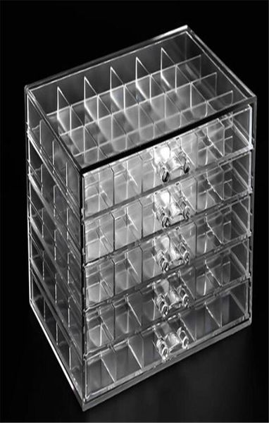 

120 grids deskstorage box excellent acrylic nail polish rack nail accessories holder applicable to nail jewelry display d2402038151, Silver