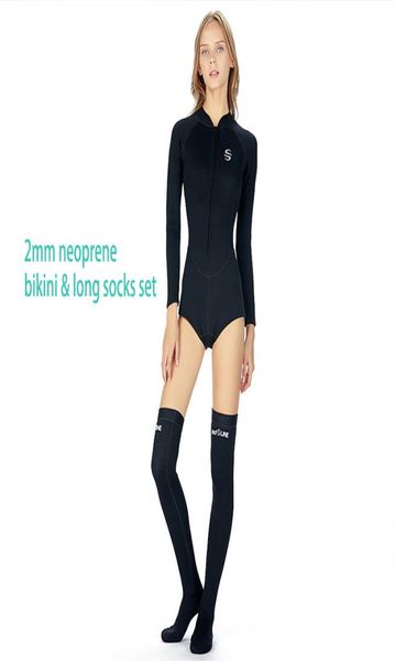 

fashion combo long socks for lady japan neoprene wetsuit customized logo design swimming bikini surfing wears6513457
