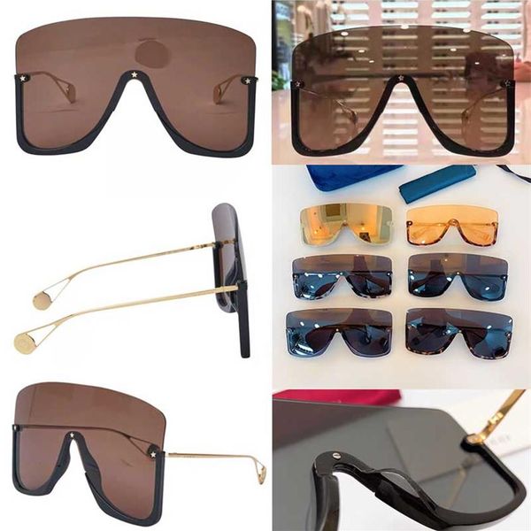 

new fashion designer sunglasses 0540s one-piece frame large size half-frame goggles super large avant-garde popular 05201f, White;black