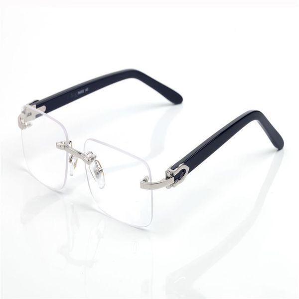 

buffalo horn sunglasses designer eyewear glasses woman multiple men fashion trend street shooting eyeglasses rimless personality b248q, White;black
