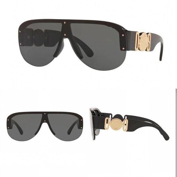 

2022 summer sunglasses man woman 4391 gb1 87 sunglasses men's black gold dark grey lenses shield 48mm with box2289, White;black