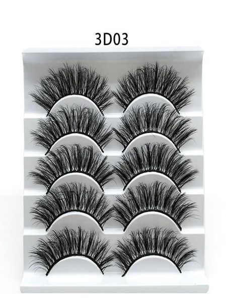 

new 5pairs faux 3d mink eyelashes false eyelashes natural thick long eye lashes eyelash extension wispy makeup beauty tools 5style4863133