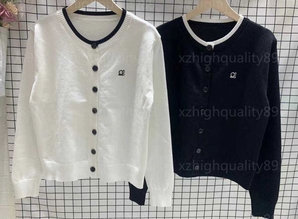 

sweaters womens designer cardigan jacket knitwear knitting coat letters v-neck buttons long-sleeved knit sweater casual fashion women design, White;black