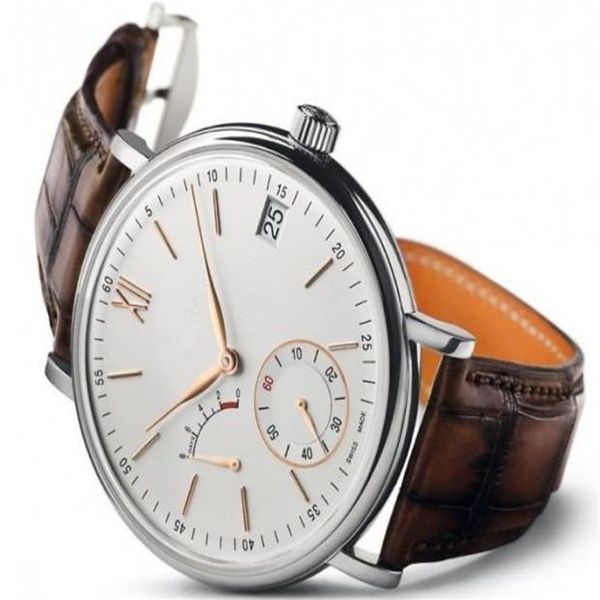 

mechanical automatic watch classic style man watch stainless watches transparent back leather band wrist watch w12308w, Slivery;brown