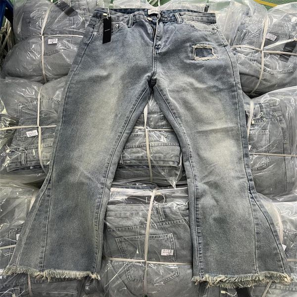 

denim pants blue men's plus size pants women's casual real pics254w, Black;brown