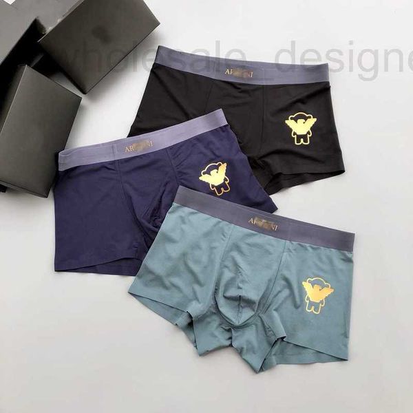 

underpants designer boxers new men's underwear modal cotton stamped mid waist flat corner pants idjl, Black;white
