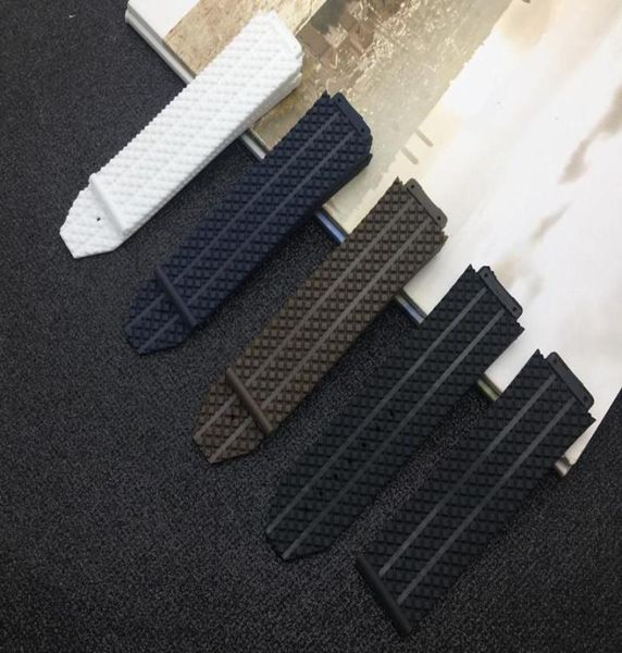 

black white brown blue silicone rubber 2517mm for strap for band authentic watchband with on12612148, Black;brown