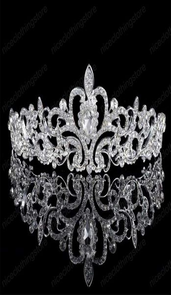 

vintage handmade silver color gliter rhinestone tiara crown princess alloy comb birthday tiara women wedding hair accessories8103289, White;golden