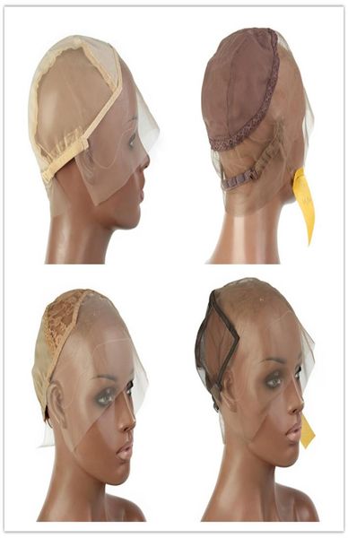 

glueless full lace wig cap 13x6 lace front wig net cap weaving caps lms wig caps for making wigs adjustable4751058, Black;brown