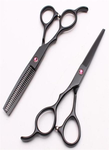 

55quot 16cm japan 440c left hand scissors customized logo black professional human hair scissors barberquots hairdressing sal3097007