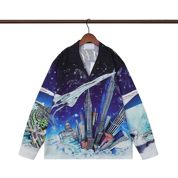 

mens casual shirts designer print men s tshirts womens loose silk long sleeves graphic tees, White;black