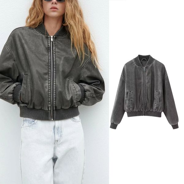 

women's leather faux leather traf zr zipper leather jackets woman faux fur coat perfecto leather in outerwears woman y2k high street lo, Black