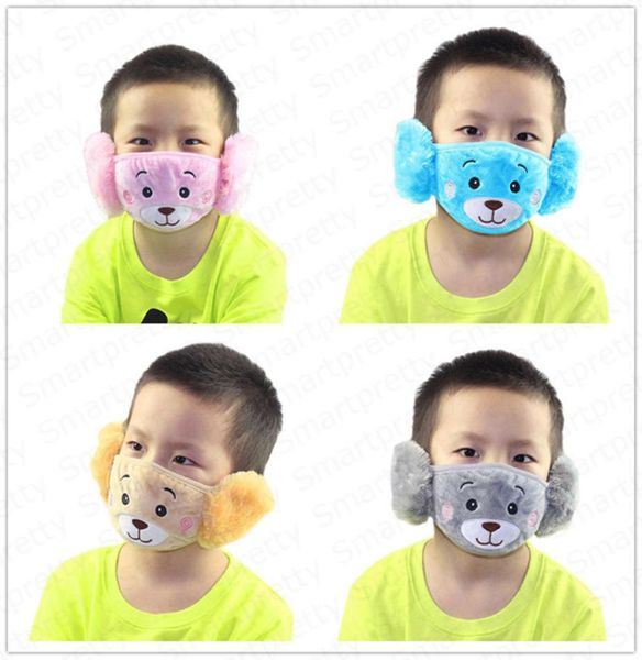 

kids face masks cartoon embroidery ear protector dustproof warm mouthmuffle twoinone warm mask earmuffs windproof ear warmer 209807563, Blue