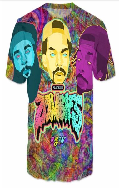

summer style fashion menswomens flatbush zombies funny 3d print casual tshirt abcq001301182006, White;black
