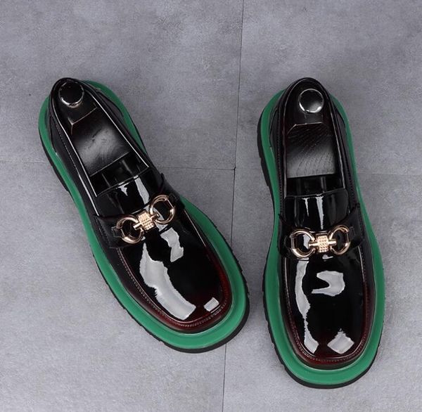 

2023 men's dress shoes fashion groom wedding shoes formal genuine leather oxfords men brand business casual loafers size:eu39-44, Black