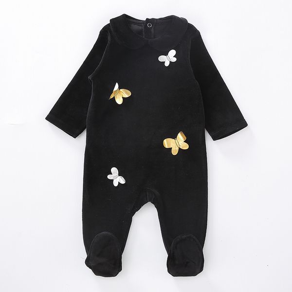 

rompers born baby clothes kids velour rompers black footies long sleeves romper for boy and girl wear 0 24 month 230823, Blue
