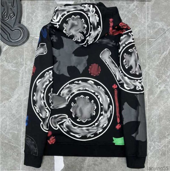 

ch luxury hoodies men's fashion jackets sweatshirts designer classic zipper hooded sweater casual men women cross pullover sanskrit hoo, Black