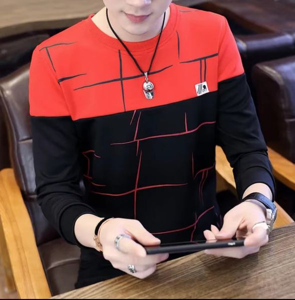 

men's t-shirt casual long sleeve men's basic r t-shirt elastic men's clothing -xxxxl, White;black