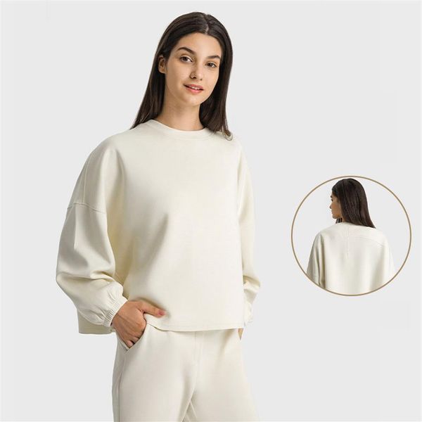 

l-209 women oversized crew sweatshirt yoga clothes pullover long sleeve shirts soft rayon casual sports coats lightweight warmth r226v